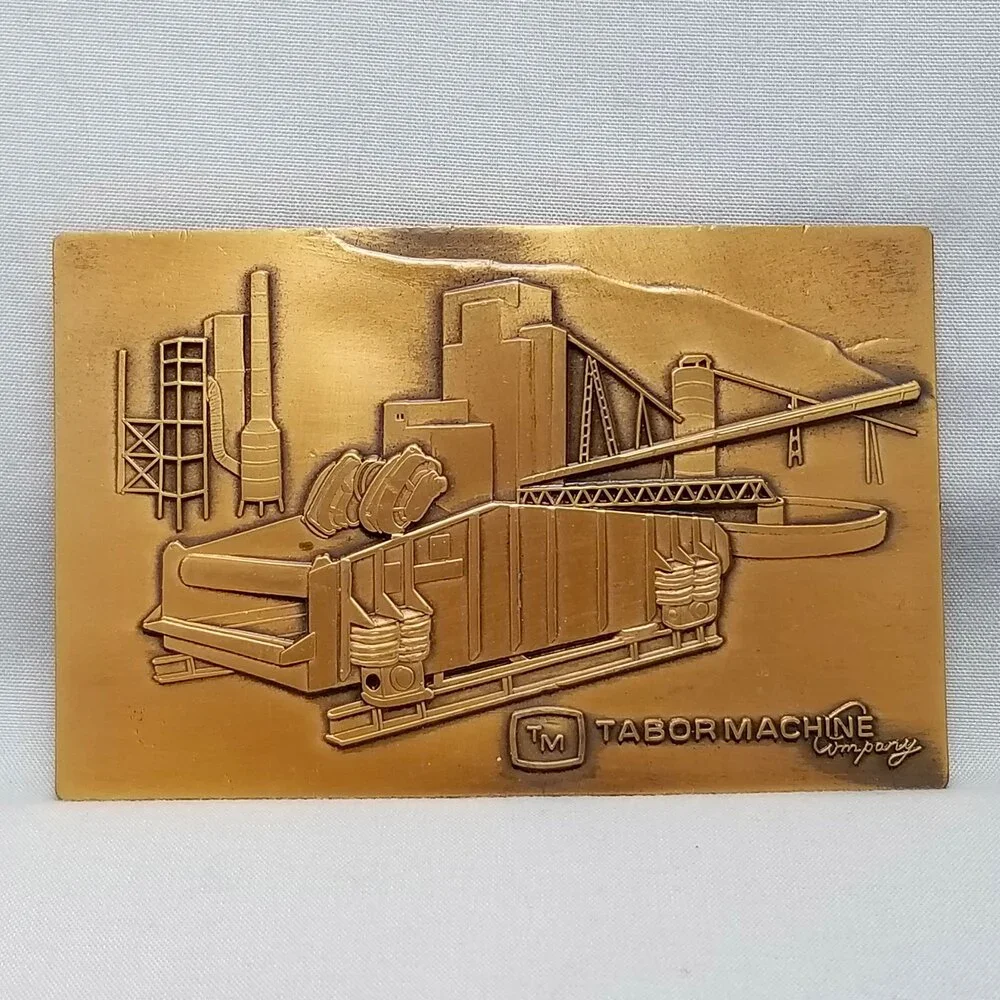 Vintage Belt Buckle Tabor Machine Company Bronze Color‎ Heavy